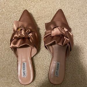 Cape Robbin satin pink slip on shoes